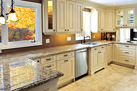 Modern luxury kitchen interior with granite counter top
